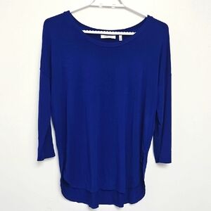 Babaton Aritzia Norris top Royal Blue Pullover High-Low Hem Sz Small